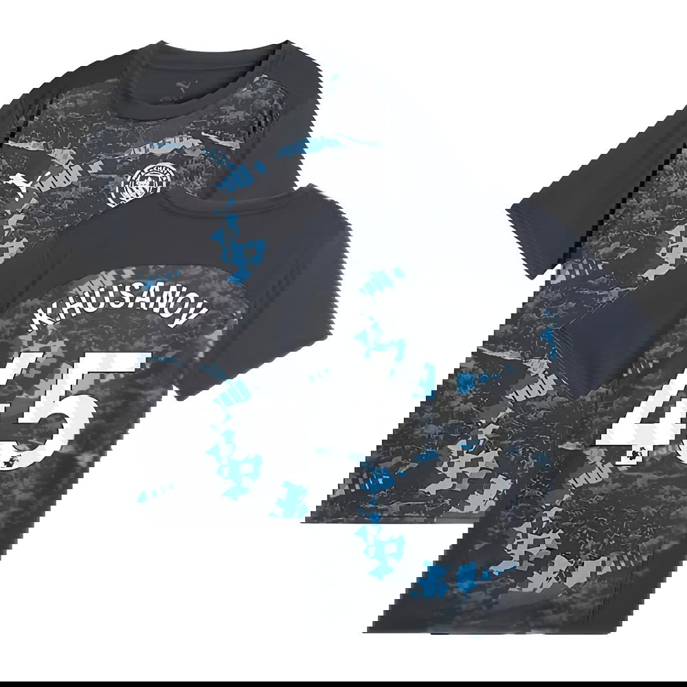 2024-2025 Man City Prematch SS Jersey (Strong Gray) - Kids (Khusanov 45)