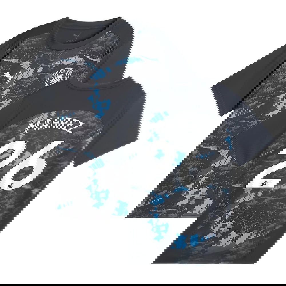 2024-2025 Man City Prematch SS Jersey (Strong Gray) - Kids (Mahrez 26)