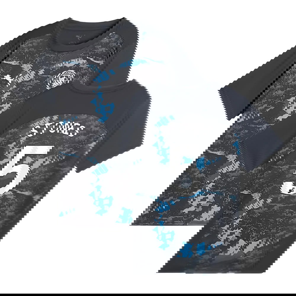 2024-2025 Man City Prematch SS Jersey (Strong Gray) - Kids (Stones 5)