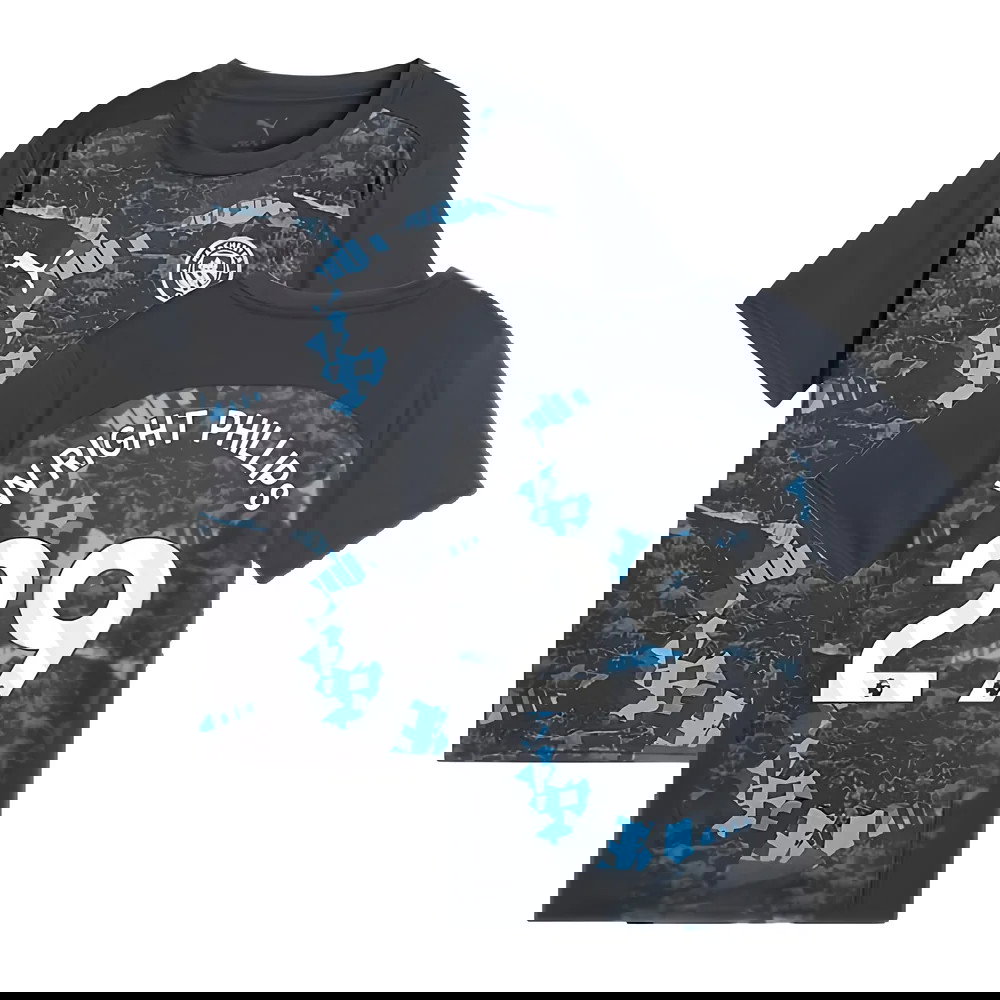 2024-2025 Man City Prematch SS Jersey (Strong Gray) - Kids (Wright Phillips 29)