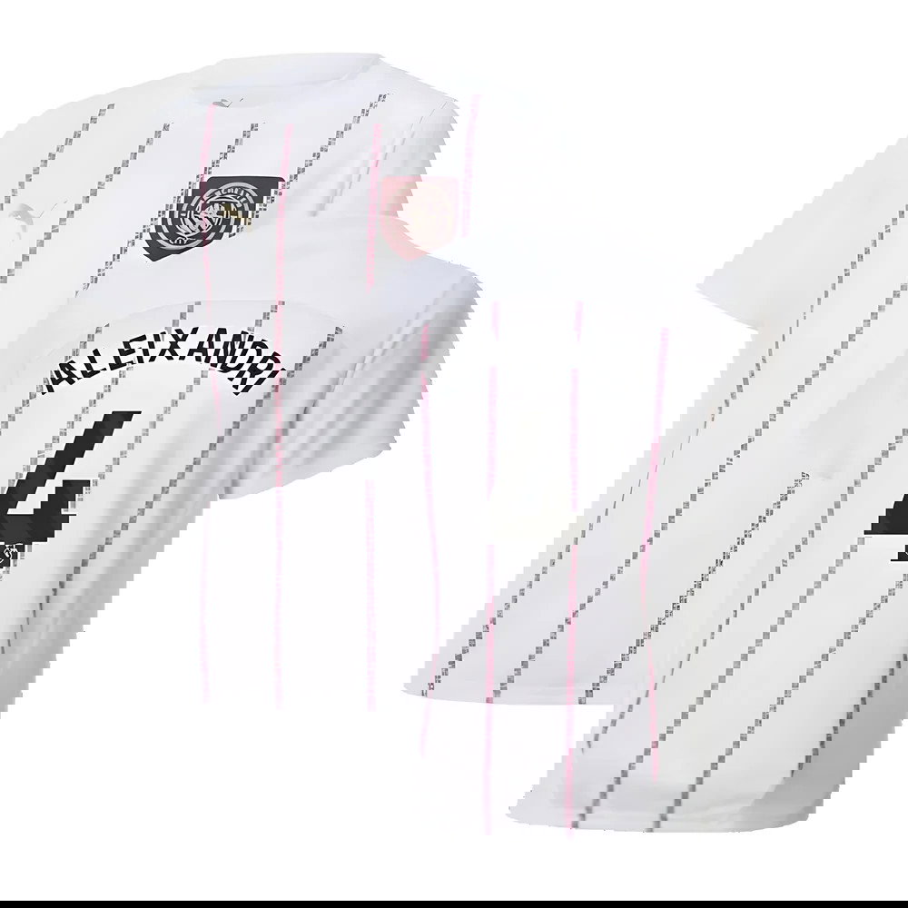 2024-2025 Man City Prematch SS Jersey (White) - Kids (Aleixandri 4)
