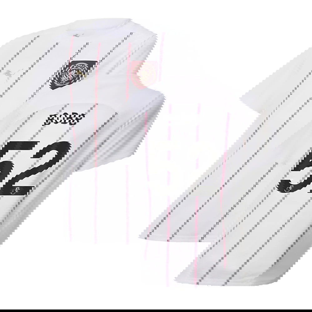 2024-2025 Man City Prematch SS Jersey (White) - Kids (Bobb 52)