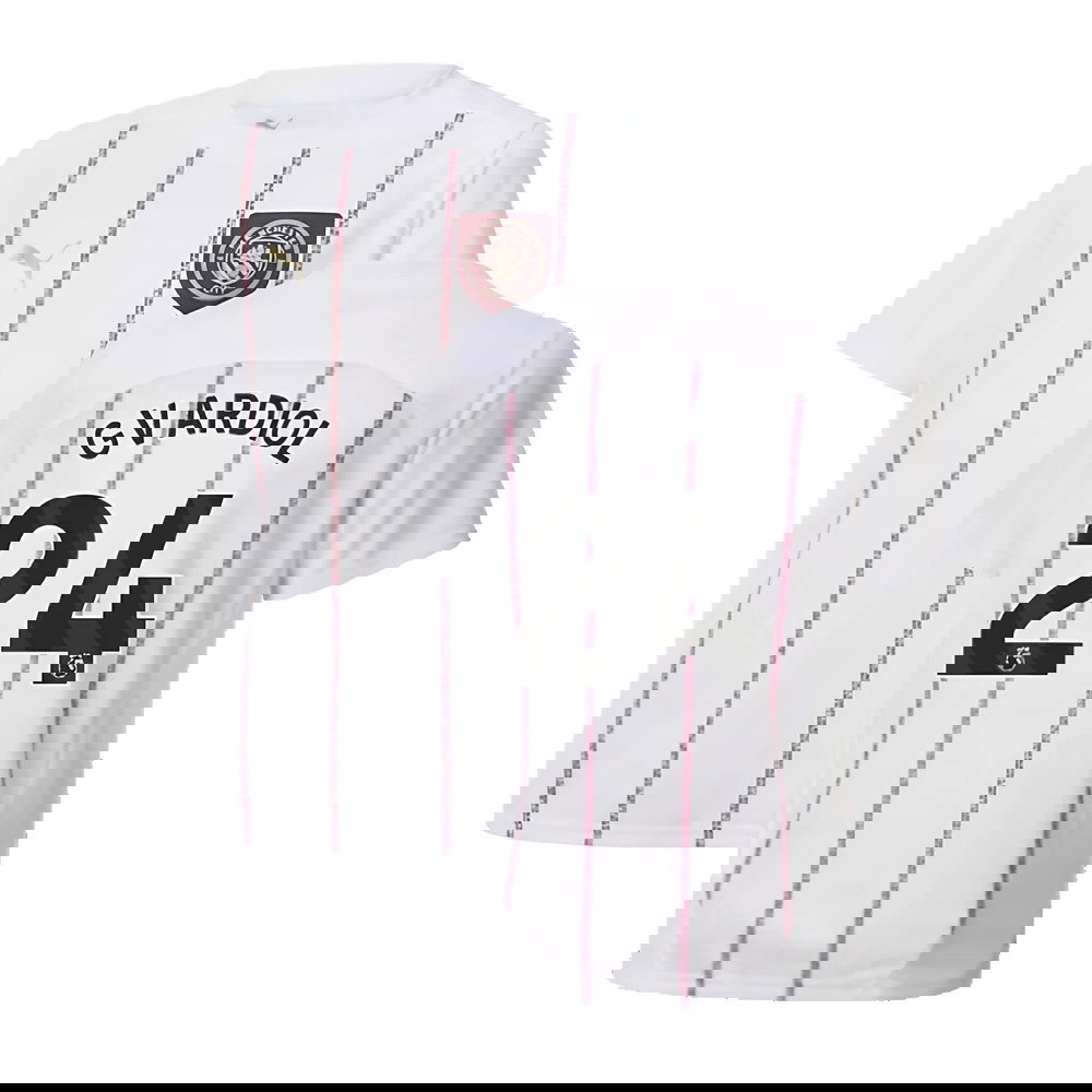 2024-2025 Man City Prematch SS Jersey (White) - Kids (Gvardiol 24)