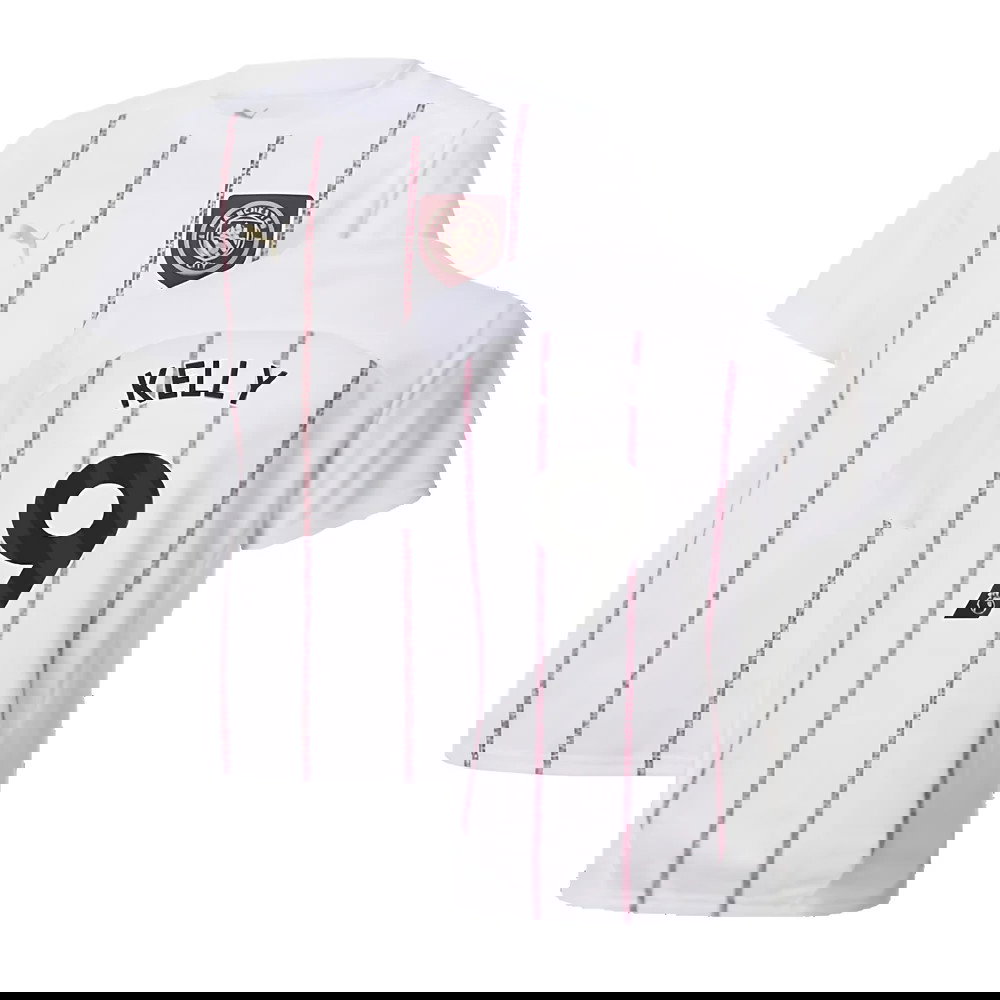 2024-2025 Man City Prematch SS Jersey (White) - Kids (Kelly 9)