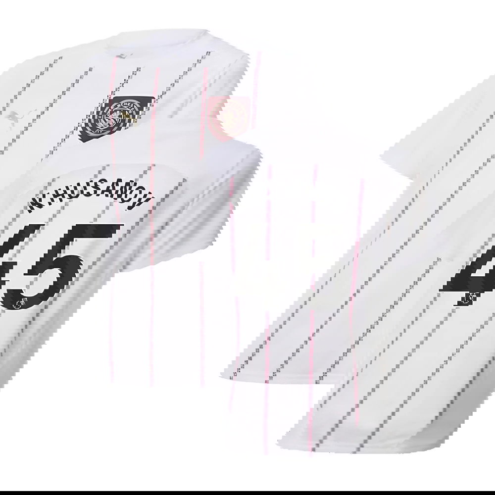 2024-2025 Man City Prematch SS Jersey (White) - Kids (Khusanov 45)