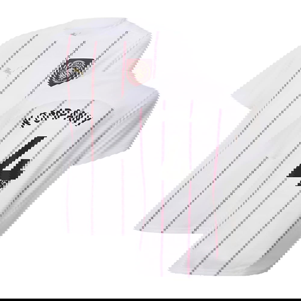 2024-2025 Man City Prematch SS Jersey (White) - Kids (Kompany 4)