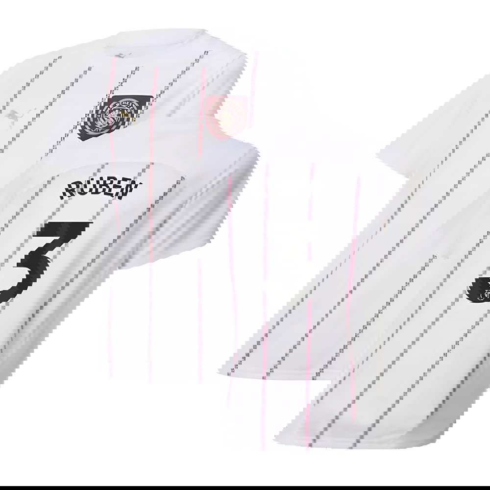 2024-2025 Man City Prematch SS Jersey (White) - Kids (Ruben 3)
