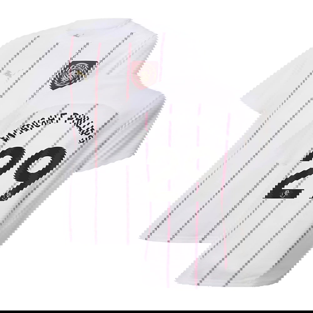 2024-2025 Man City Prematch SS Jersey (White) - Kids (Wright Phillips 29)