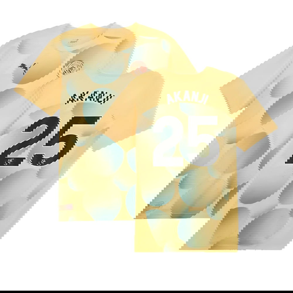2024-2025 Man City Prematch SS Shirt (Flaxen) (Akanji 25)