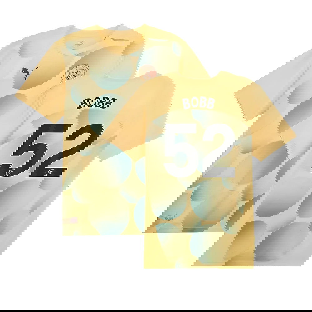2024-2025 Man City Prematch SS Shirt (Flaxen) (Bobb 52)