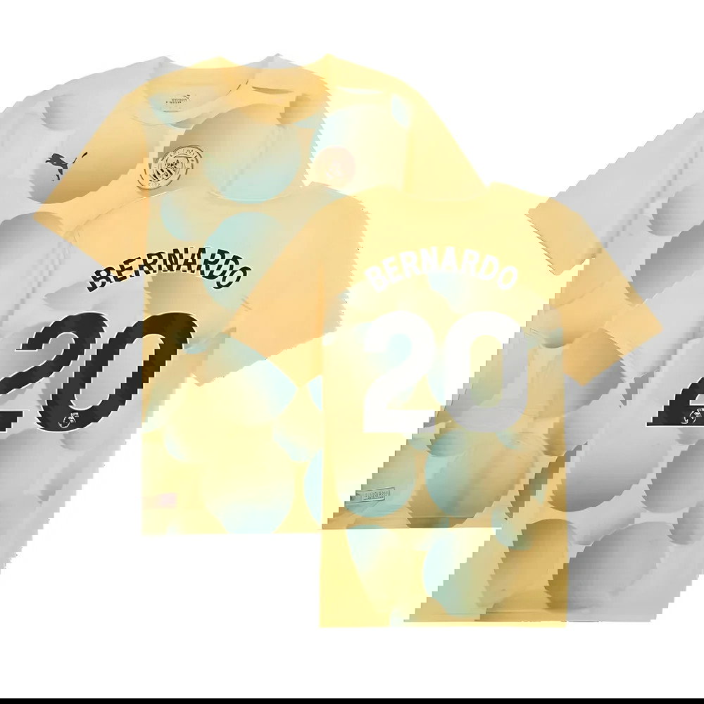 2024-2025 Man City Prematch SS Shirt (Flaxen) - Kids (Bernardo 20)