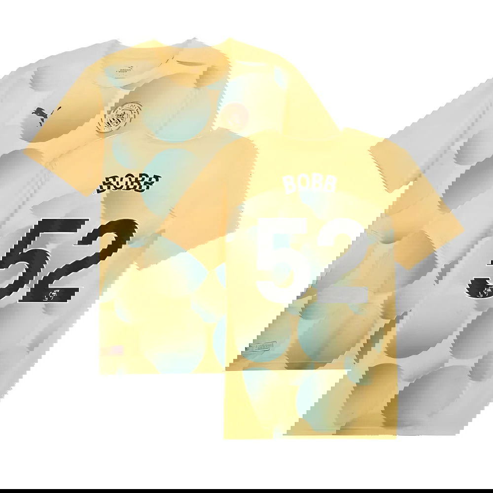 2024-2025 Man City Prematch SS Shirt (Flaxen) - Kids (Bobb 52)