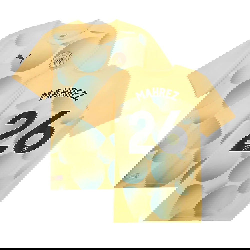 2024-2025 Man City Prematch SS Shirt (Flaxen) - Kids (Mahrez 26)