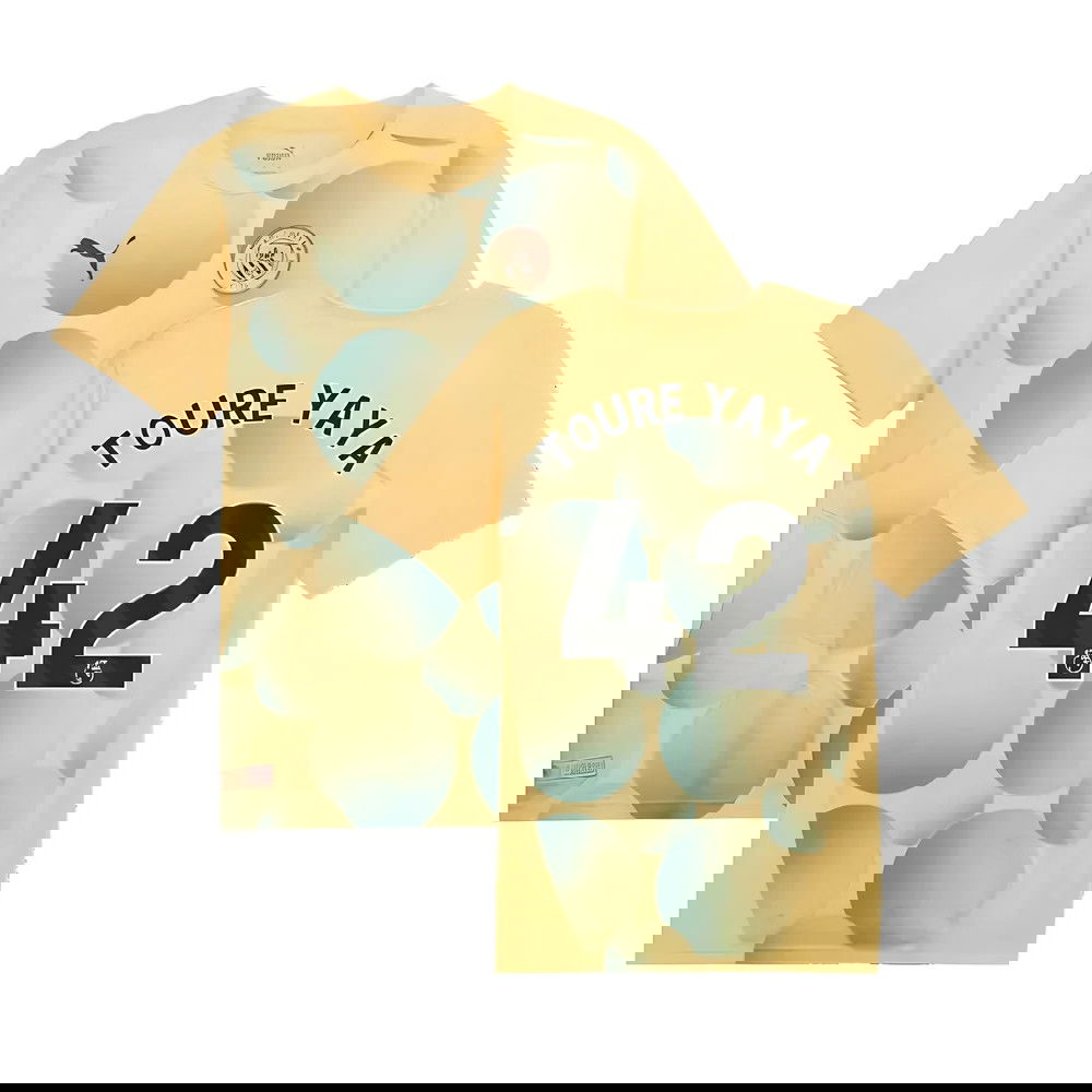 2024-2025 Man City Prematch SS Shirt (Flaxen) - Kids (Toure Yaya 42)