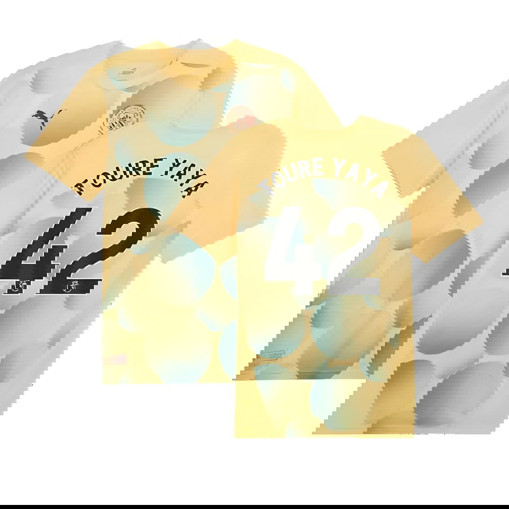 2024-2025 Man City Prematch SS Shirt (Flaxen) (Toure Yaya 42)