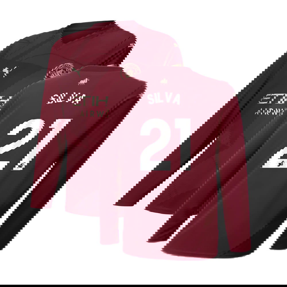 2024-2025 Man City Third Long Sleeve Shirt (Kids) (Silva 21)