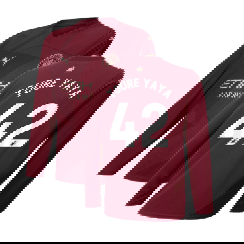 2024-2025 Man City Third Long Sleeve Shirt (Kids) (Toure Yaya 42)