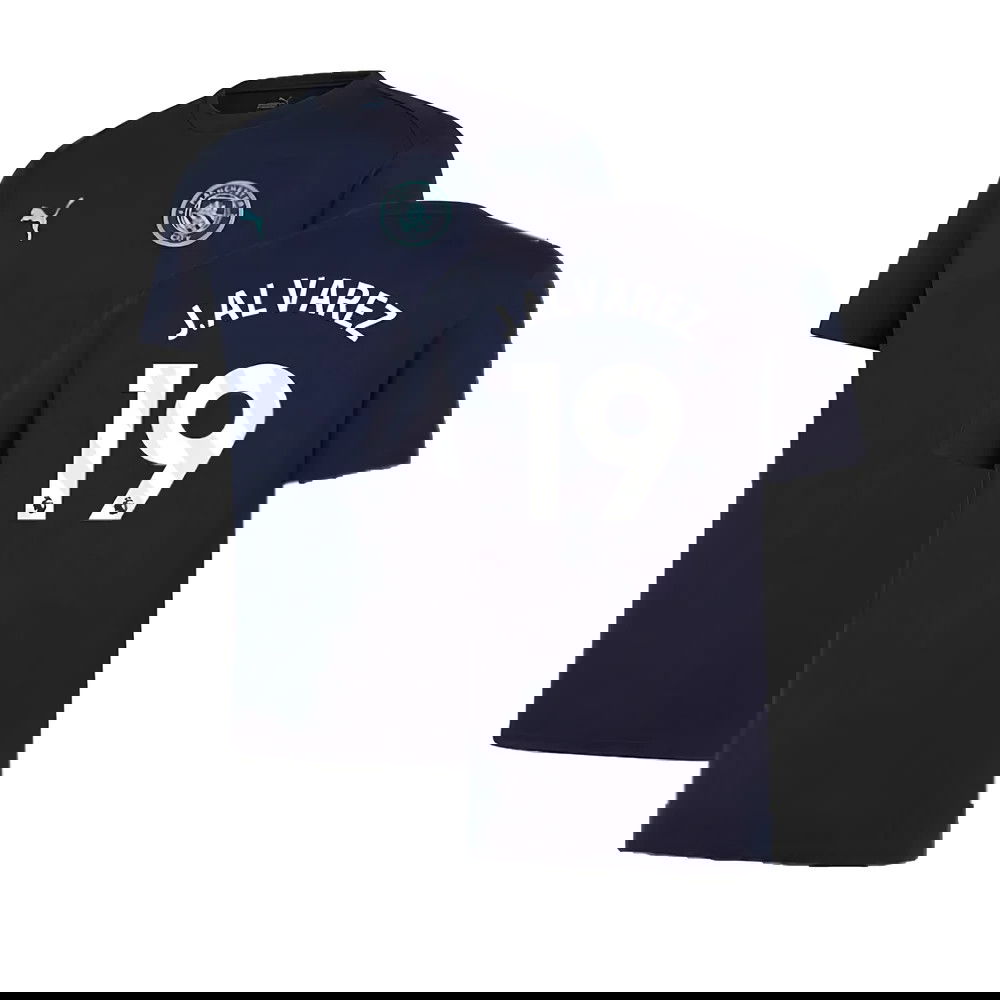 2024-2025 Man City Training Shirt (Inky Blue) - Kids (J.Alvarez 19)