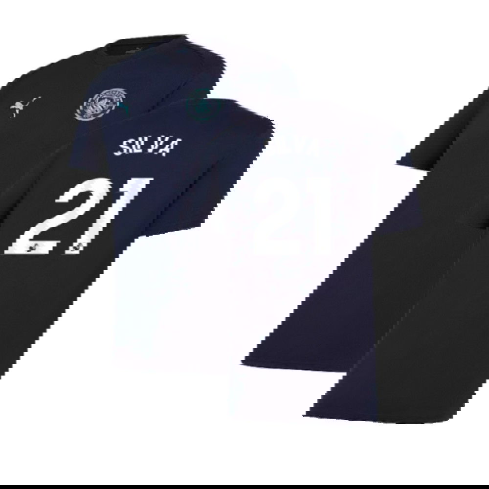 2024-2025 Man City Training Shirt (Inky Blue) - Kids (Silva 21)