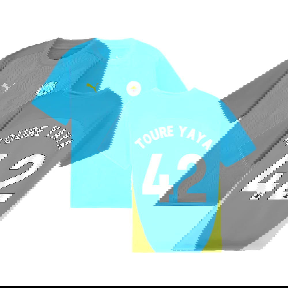 2024-2025 Man City Training Shirt (Magic Blue) - Kids (Toure Yaya 42)