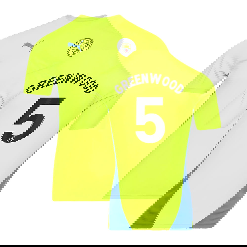 2024-2025 Man City Training Shirt (Yellow Glow) (Greenwood 5)