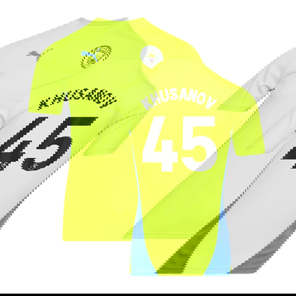 2024-2025 Man City Training Shirt (Yellow Glow) (Khusanov 45)