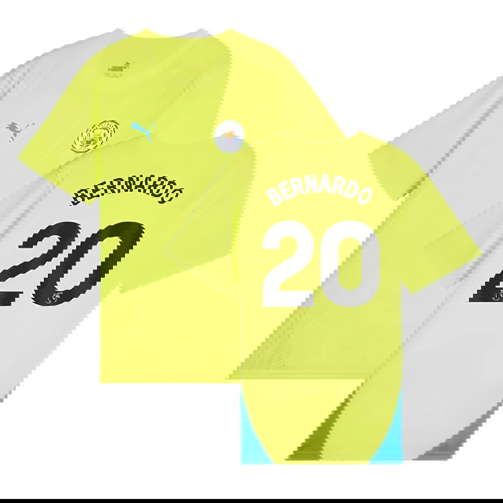 2024-2025 Man City Training Shirt (Yellow Glow) - Kids (Bernardo 20)