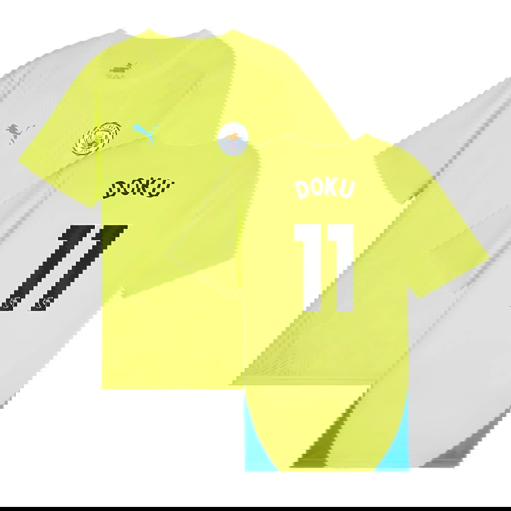 2024-2025 Man City Training Shirt (Yellow Glow) - Kids (Doku 11)