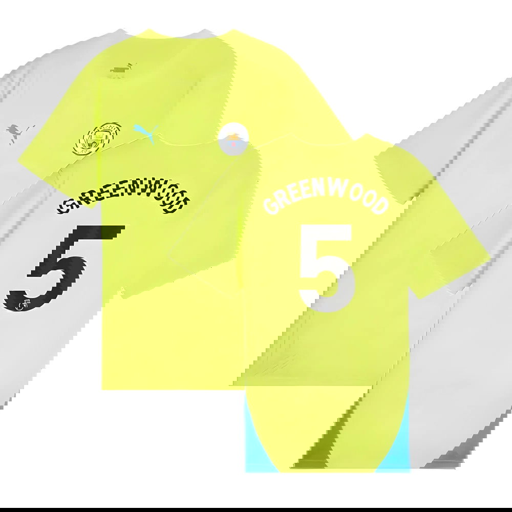 2024-2025 Man City Training Shirt (Yellow Glow) - Kids (Greenwood 5)