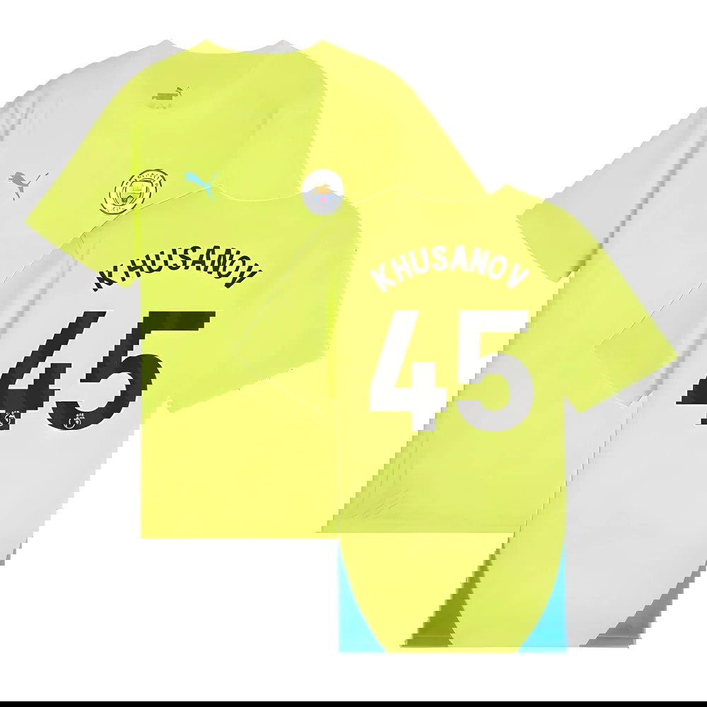 2024-2025 Man City Training Shirt (Yellow Glow) - Kids (Khusanov 45)