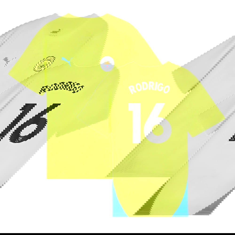 2024-2025 Man City Training Shirt (Yellow Glow) - Kids (Rodrigo 16)