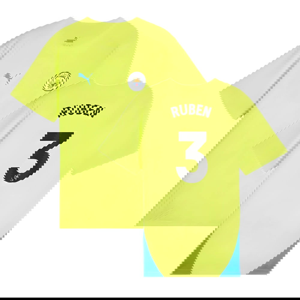 2024-2025 Man City Training Shirt (Yellow Glow) - Kids (Ruben 3)