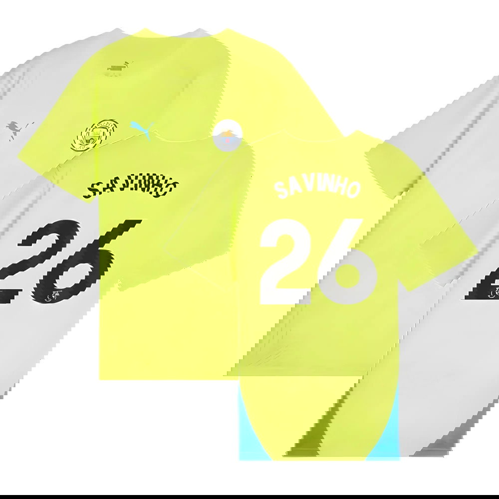 2024-2025 Man City Training Shirt (Yellow Glow) - Kids (Savinho 26)
