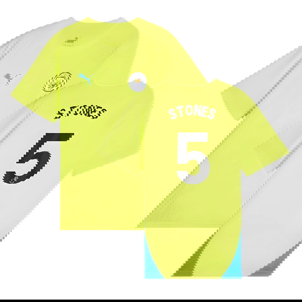 2024-2025 Man City Training Shirt (Yellow Glow) - Kids (Stones 5)