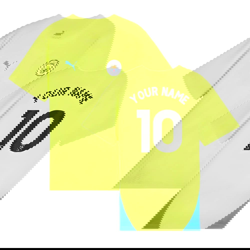 2024-2025 Man City Training Shirt (Yellow Glow) - Kids (Your Name)