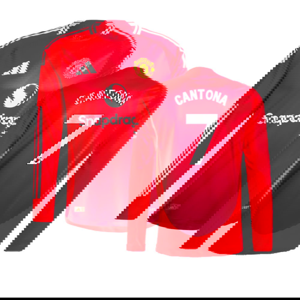 2024-2025 Man Utd Authentic Long Sleeve Home Shirt (Cantona 7)