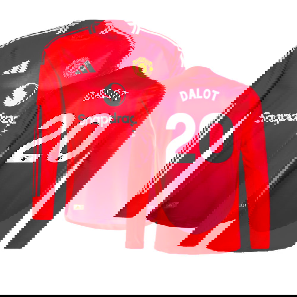 2024-2025 Man Utd Authentic Long Sleeve Home Shirt (Dalot 20)