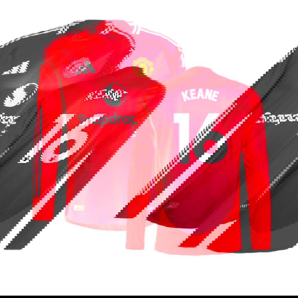 2024-2025 Man Utd Authentic Long Sleeve Home Shirt (Keane 16)