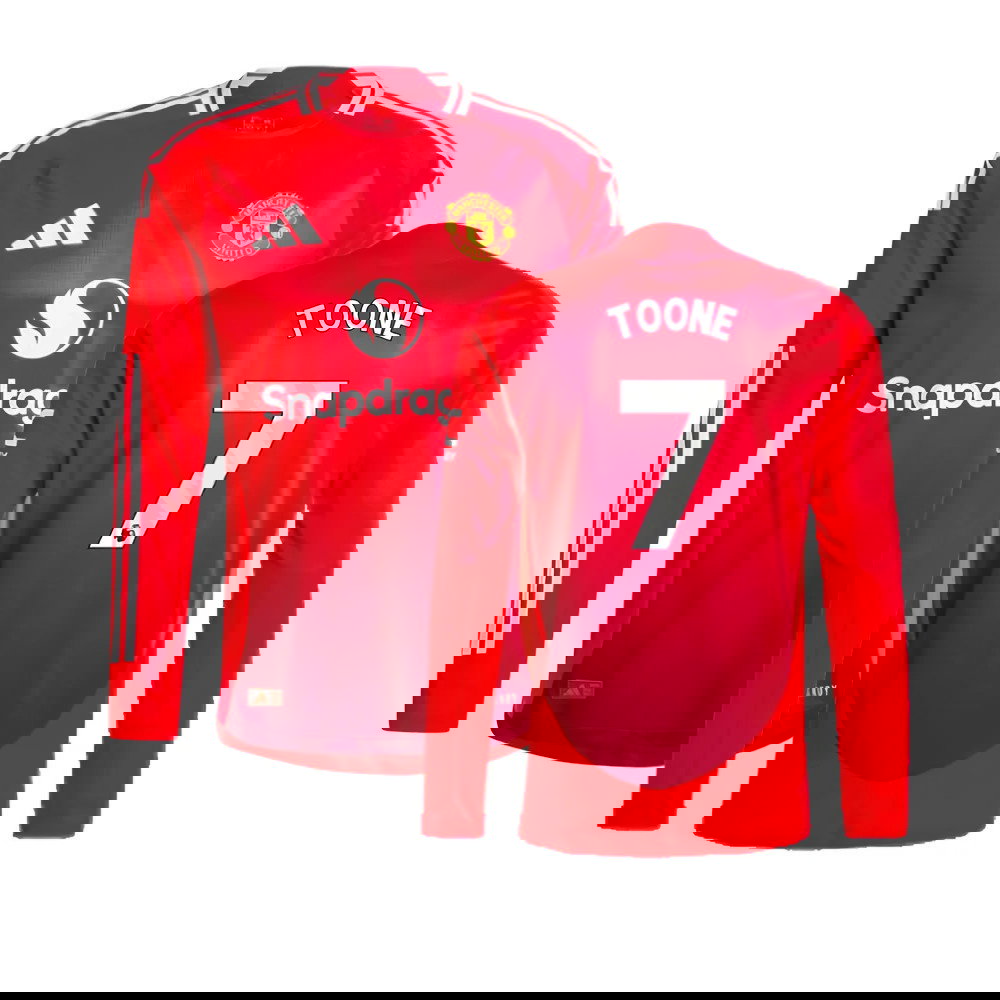 2024-2025 Man Utd Authentic Long Sleeve Home Shirt (Toone 7)