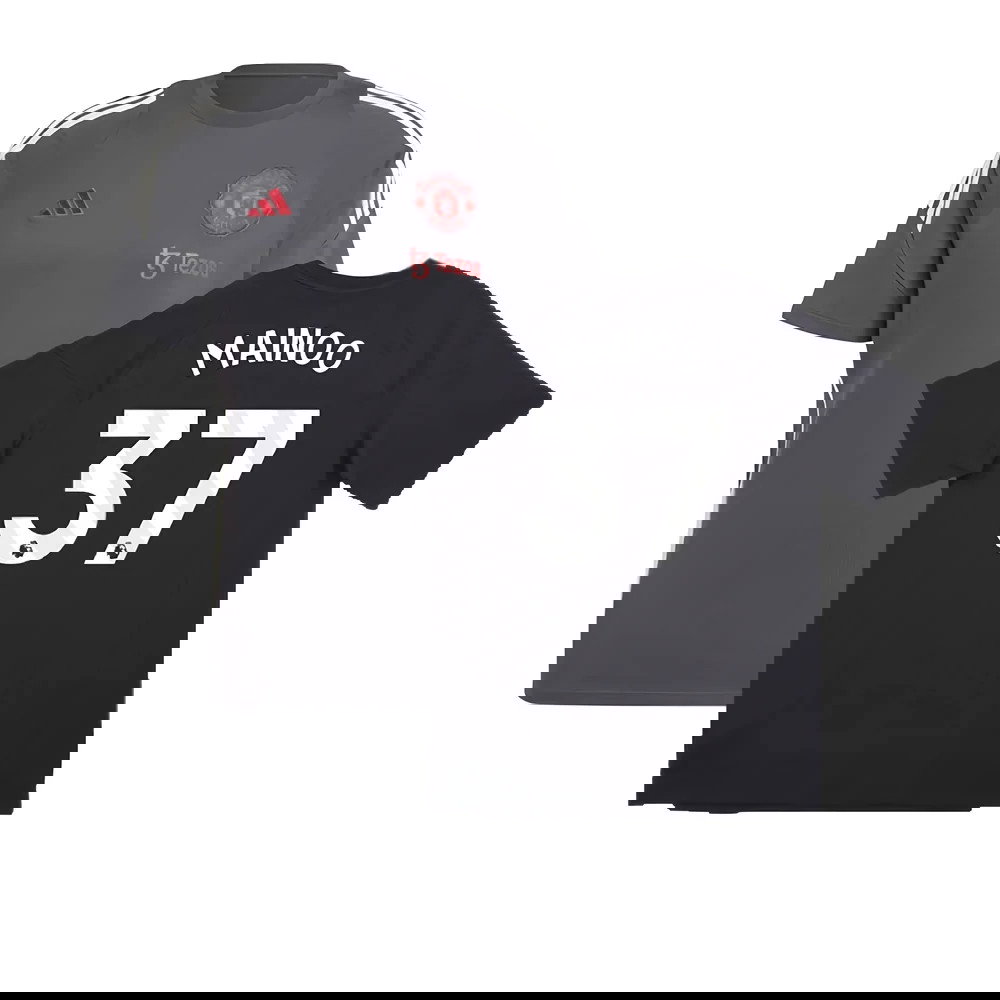 2024-2025 Man Utd EU Training Tee (Carbon) (Mainoo 37)