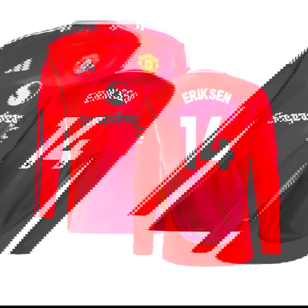2024-2025 Man Utd Long Sleeve Home Shirt (Eriksen 14)