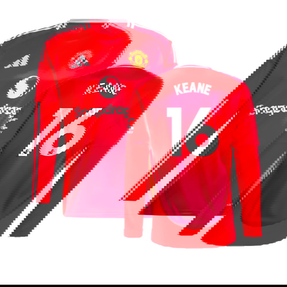 2024-2025 Man Utd Long Sleeve Home Shirt (Keane 16)