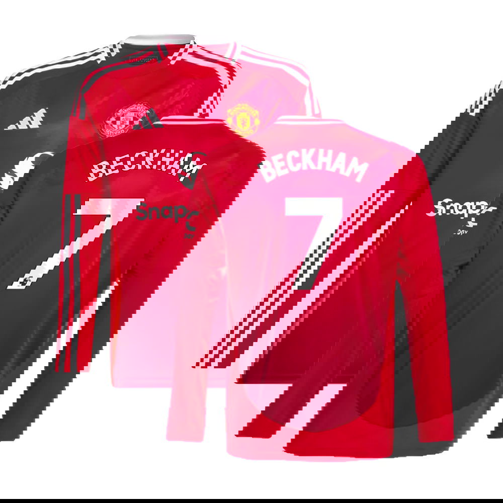 2024-2025 Man Utd Long Sleeve Home Shirt (Kids) (Beckham 7)