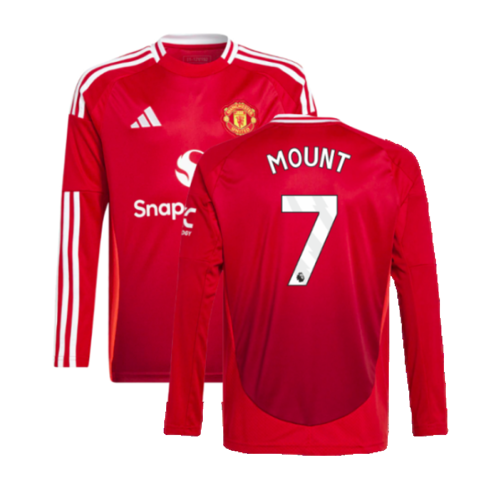 2024-2025 Man Utd Long Sleeve Home Shirt (Kids) (Mount 7)