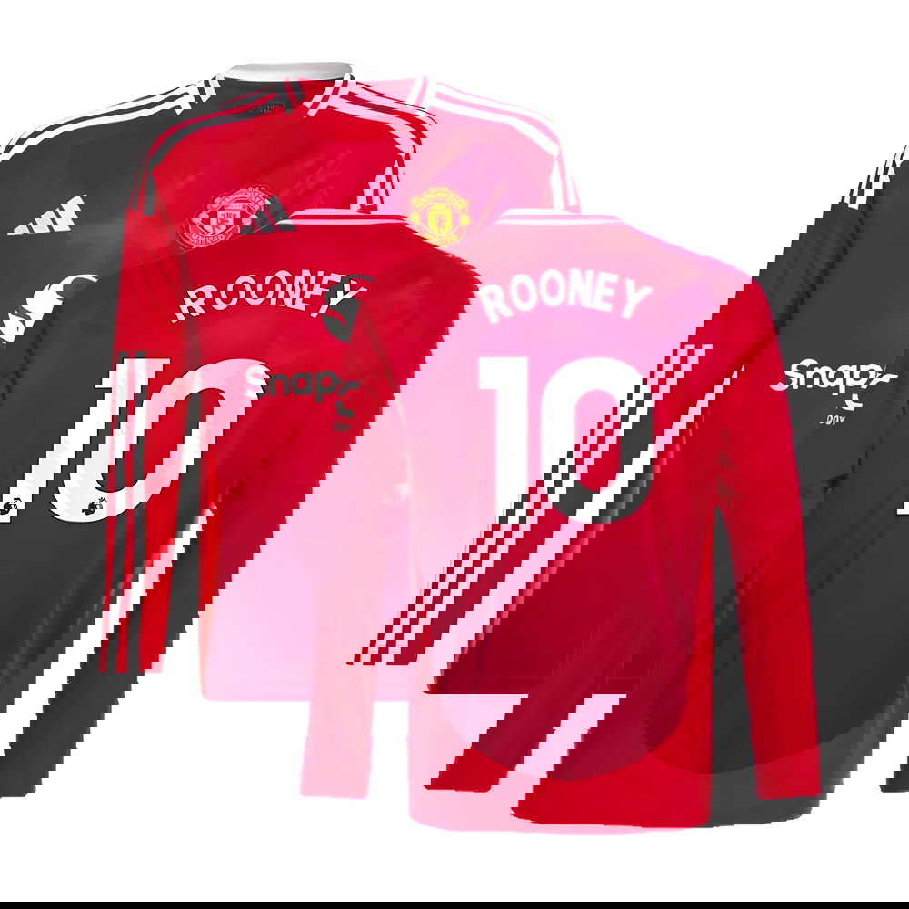 2024-2025 Man Utd Long Sleeve Home Shirt (Kids) (Rooney 10)