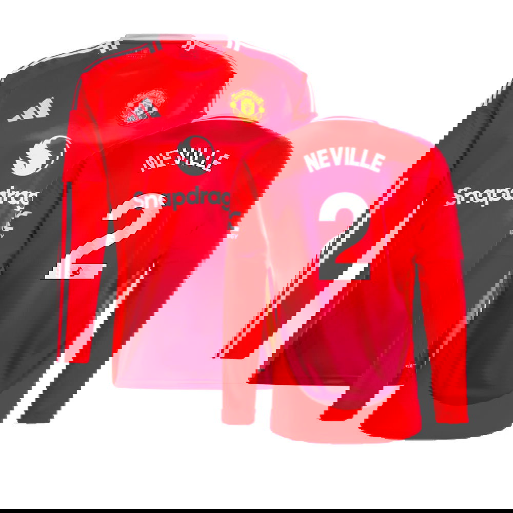 2024-2025 Man Utd Long Sleeve Home Shirt (Neville 2)