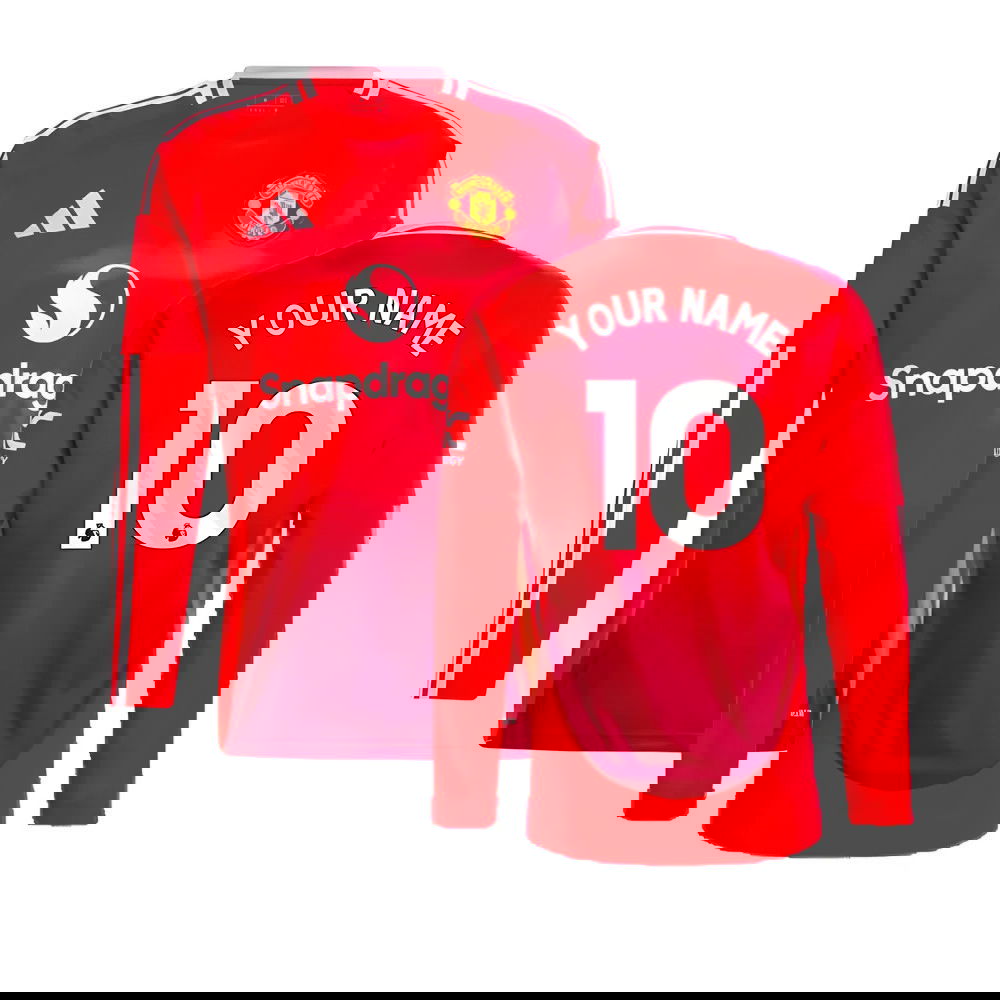 2024-2025 Man Utd Long Sleeve Home Shirt (Your Name)