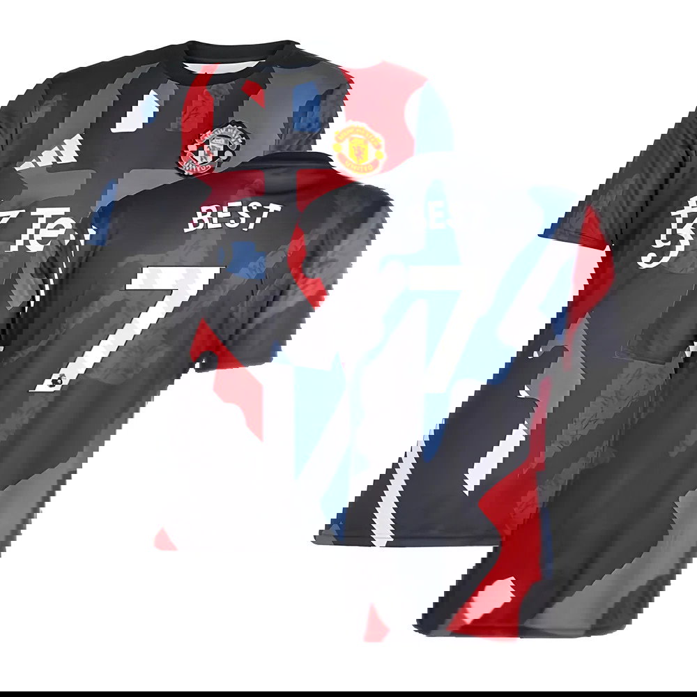 2024-2025 Man Utd Pre-Match Jersey (Black) (Best 7)