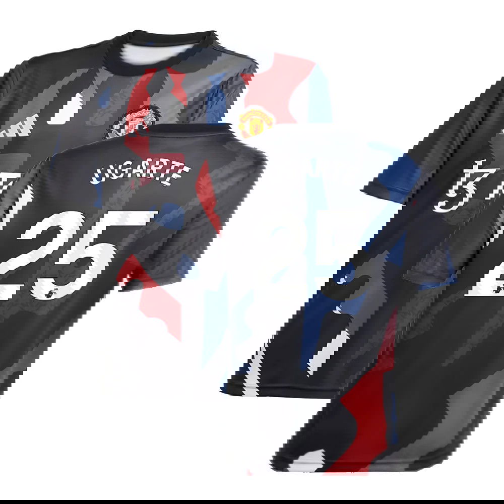 2024-2025 Man Utd Pre-Match Jersey (Black) - Kids (Ugarte 25)