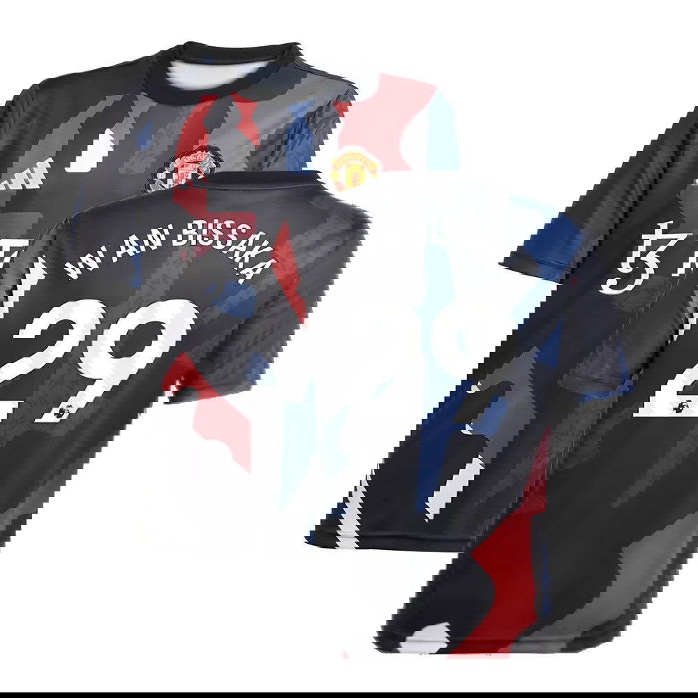 2024-2025 Man Utd Pre-Match Jersey (Black) - Kids (Wan Bissaka 29)